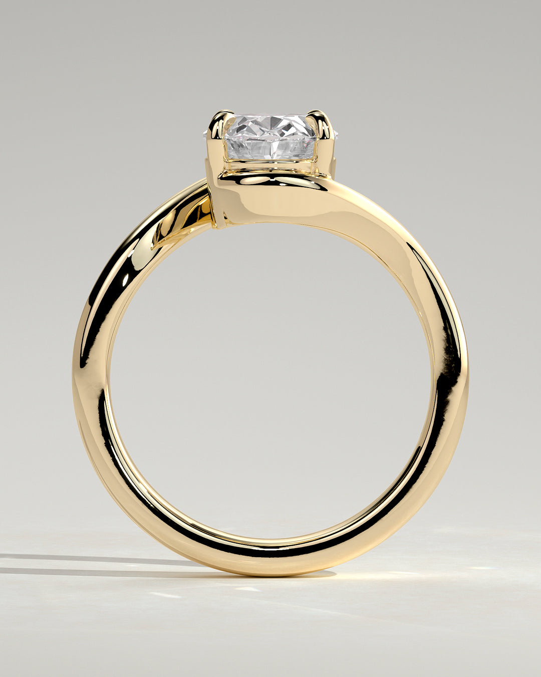 oval bypass engagement ring