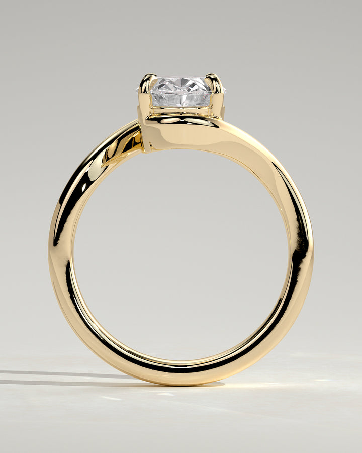 oval bypass engagement ring