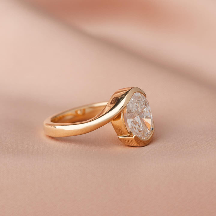 oval engagement ring with wedding band