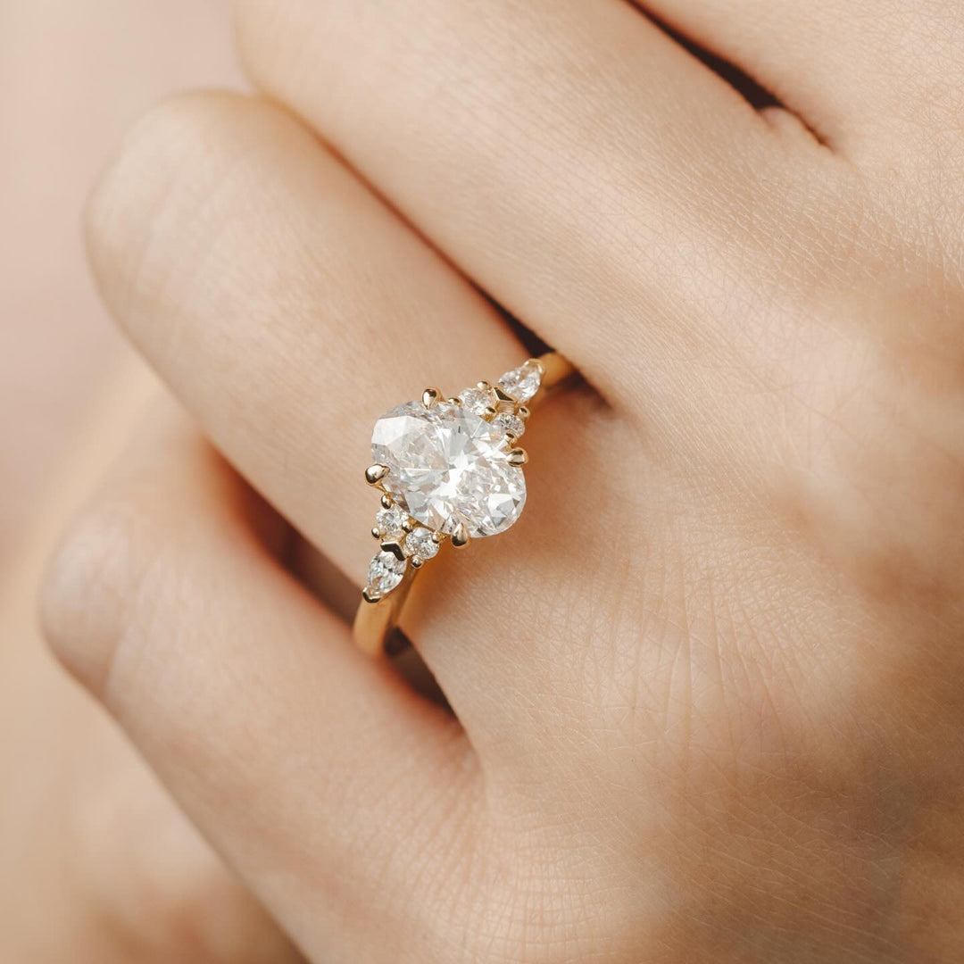 cluster engagement ring
