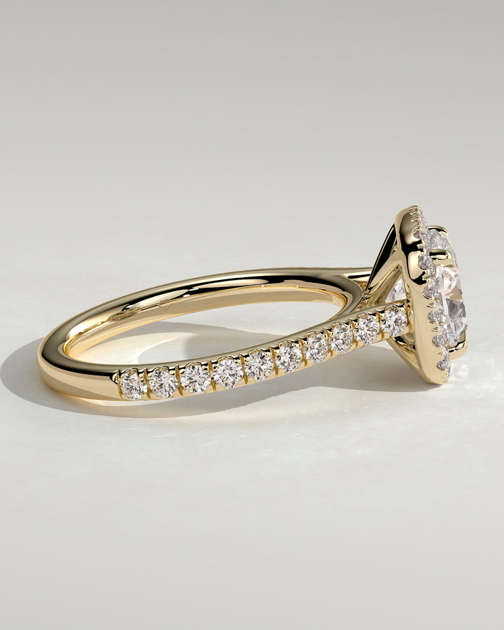 cushion cut halo ring