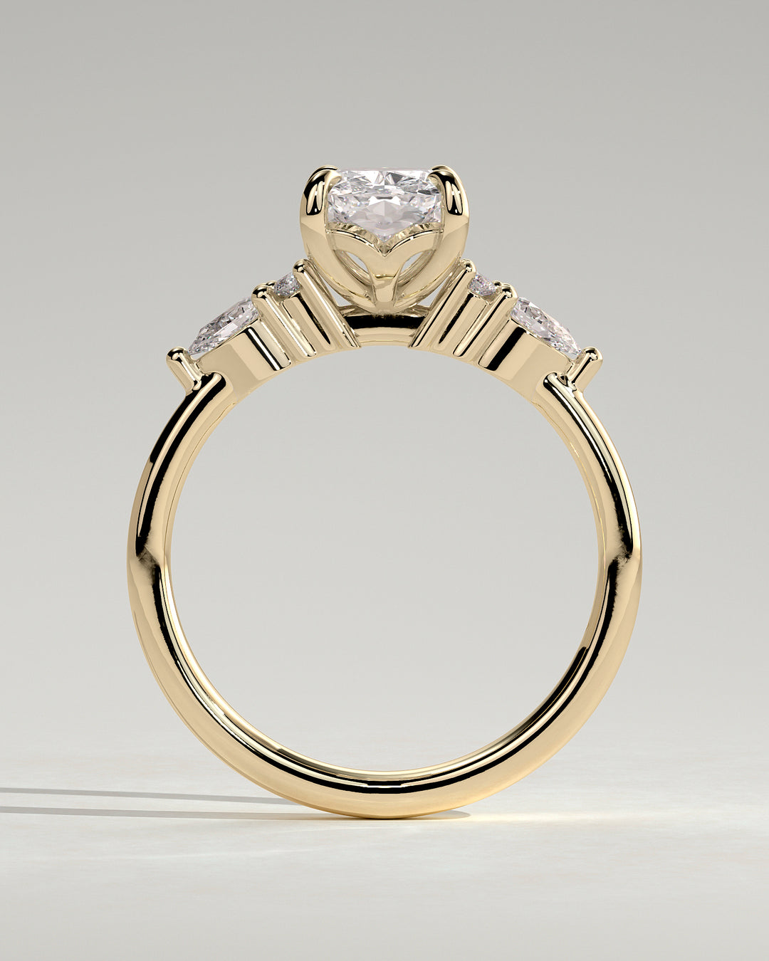 cushion diamond shoulder stone ring