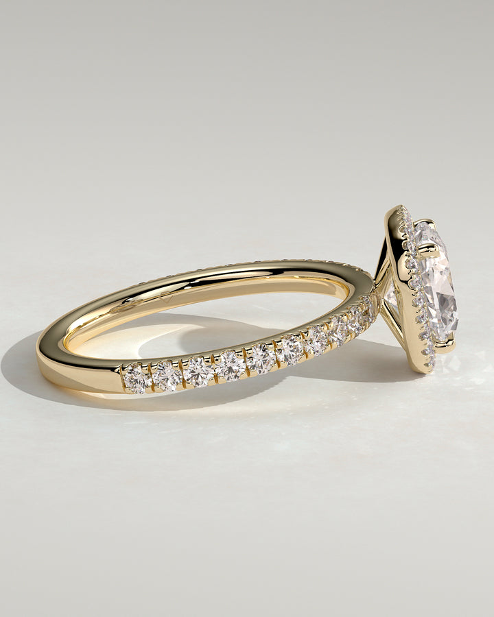 cushion halo engagement ring