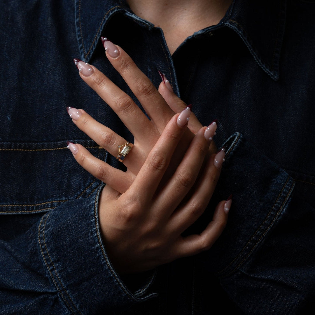 1.0CT East West Horizontal Emerald Cut Lab Grown Diamond Monolith Engagement Ring