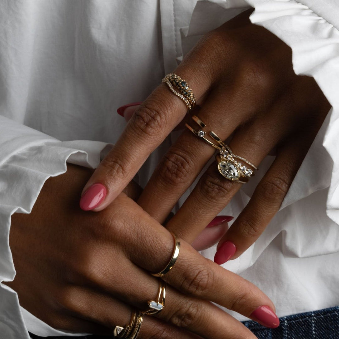 1.50CT Moval Cut E/VS1 Lab Grown Diamond Signet Engagement Ring