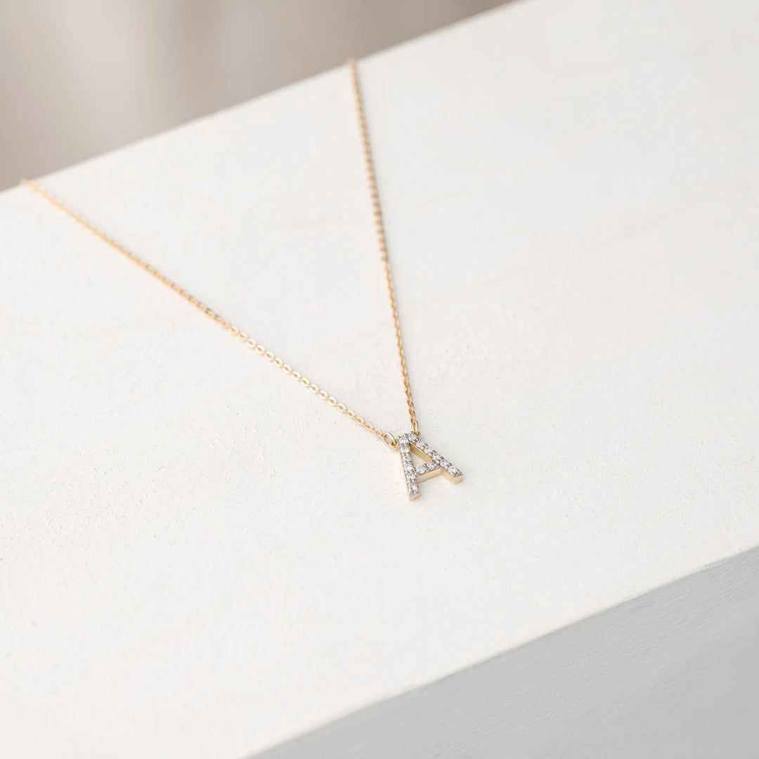 diamond initial pendant
