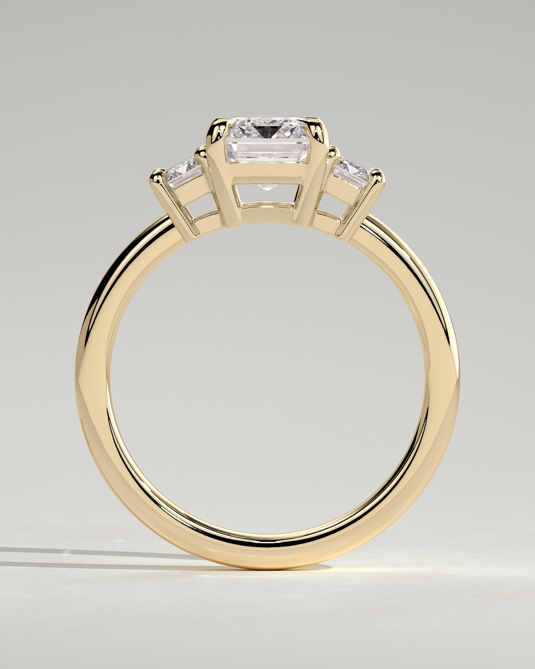 diamond ring with an emerald cut