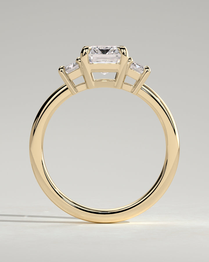 diamond ring with an emerald cut