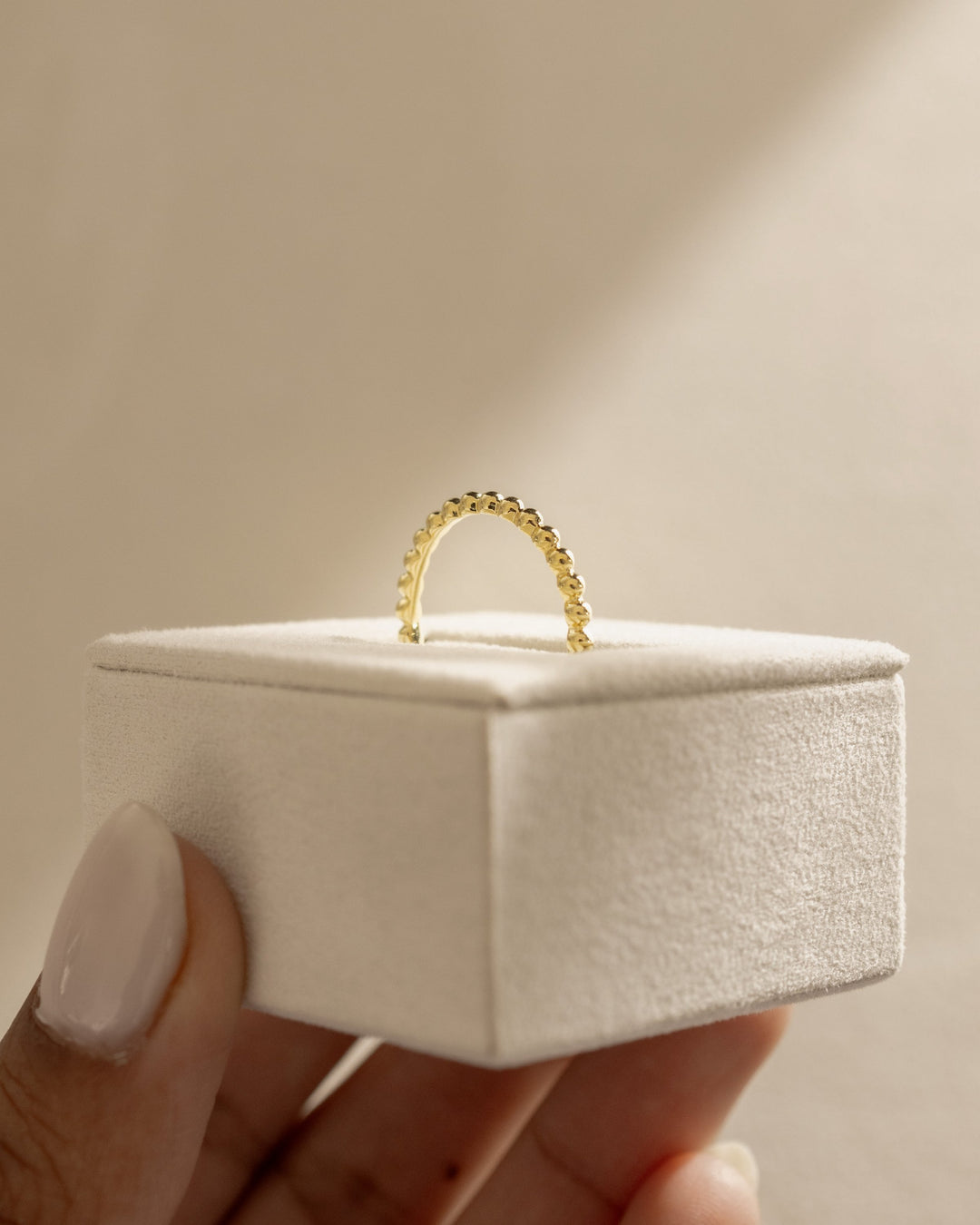 dotted gold wedding band
