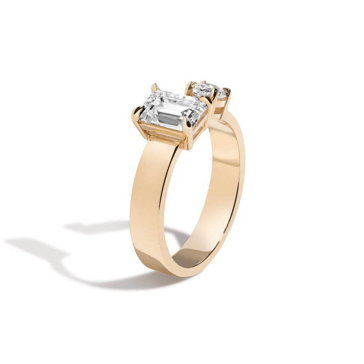 1.0ct Emerald F/VS1 Lab Grown Diamond Antique Engagement Ring