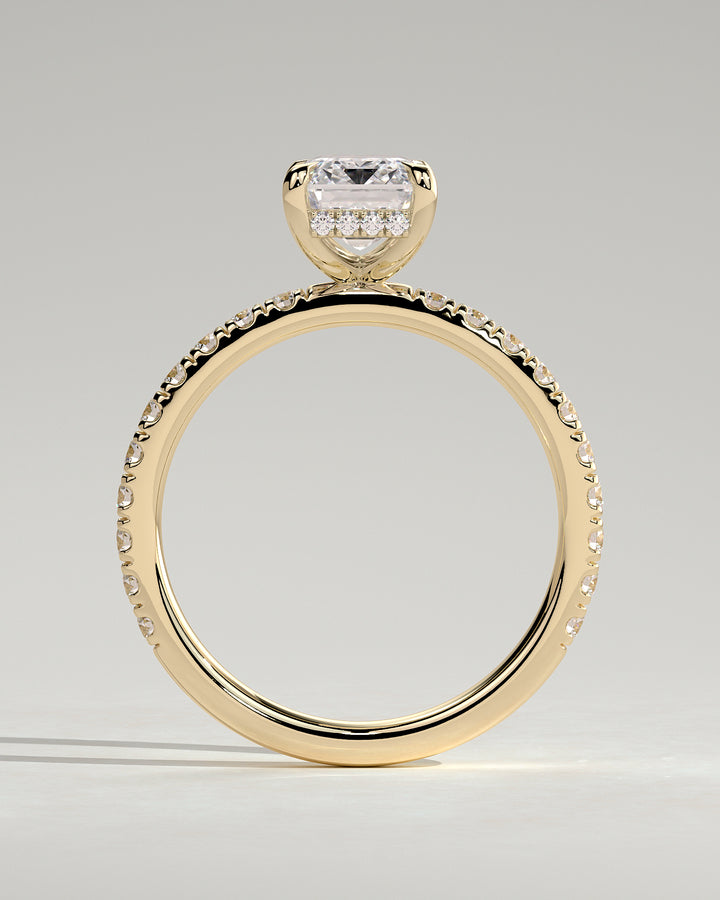 emerald pave engagement ring