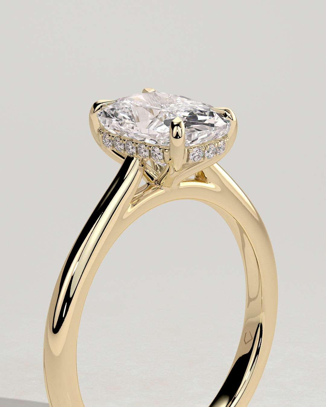 engagement ring with a hidden halo