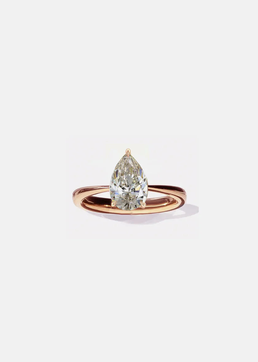 1.50CT Pear E/VS Lab Grown Diamond Unique Solitaire Engagement Ring With Wedding Band