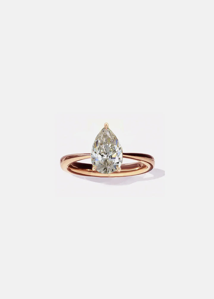 1.50CT Pear E/VS Lab Grown Diamond Unique Solitaire Engagement Ring With Wedding Band