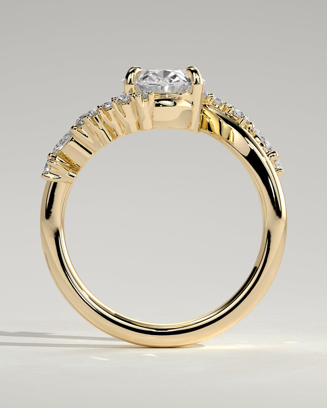 lab grown oval cluster ring