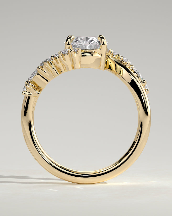 lab grown oval cluster ring