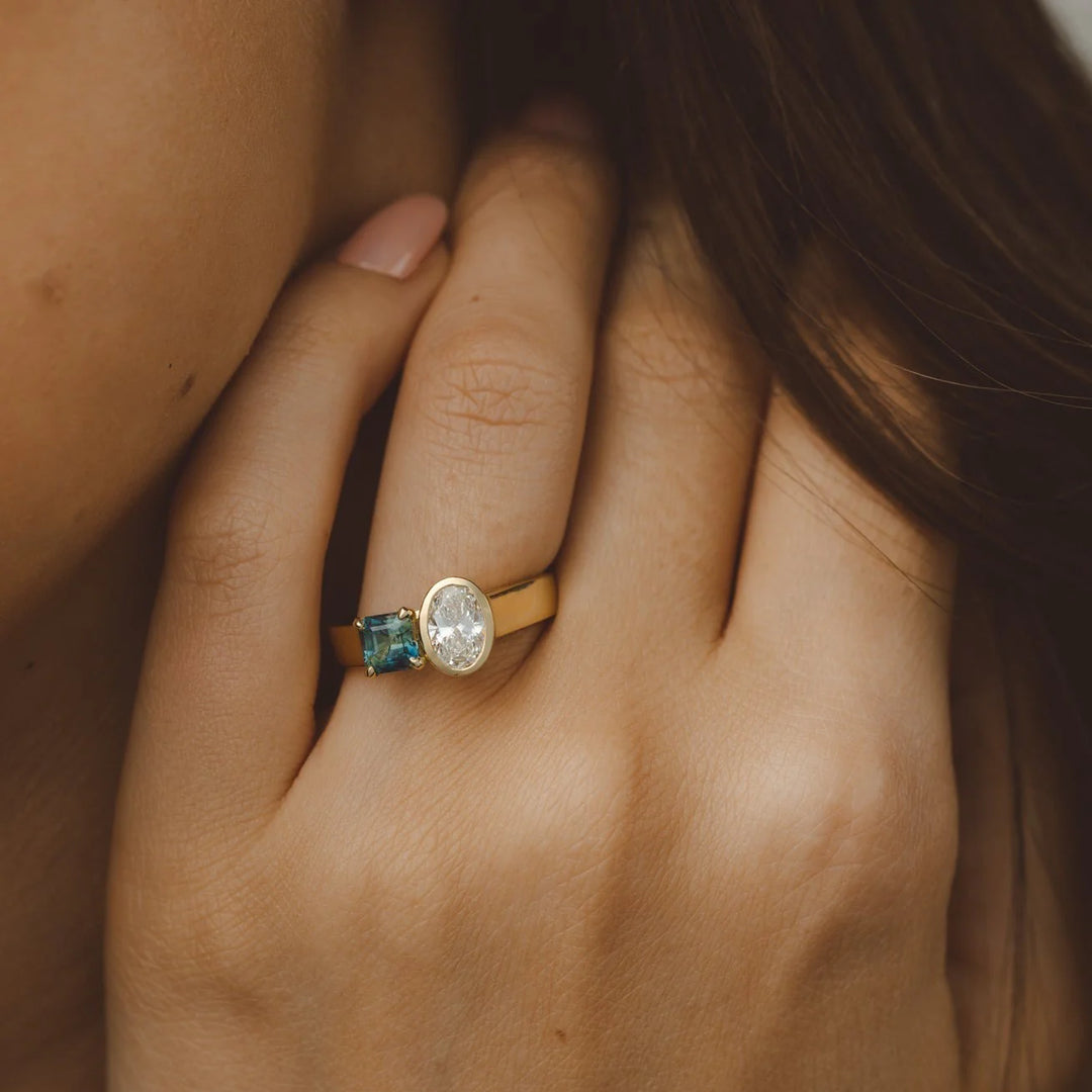 green asscher ring
