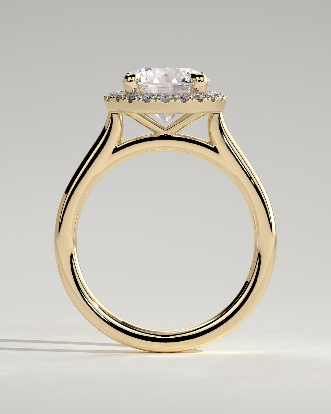 halo cathedral engagement ring