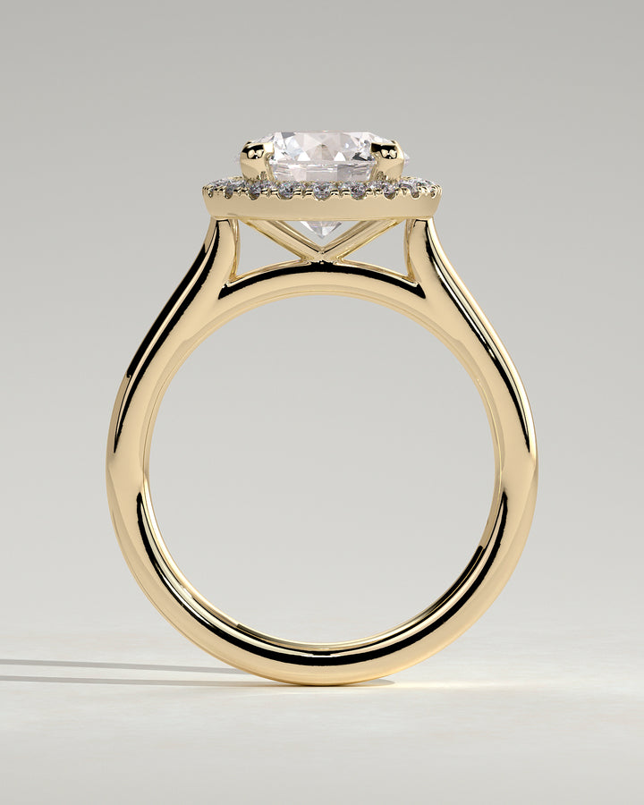 halo cathedral engagement ring