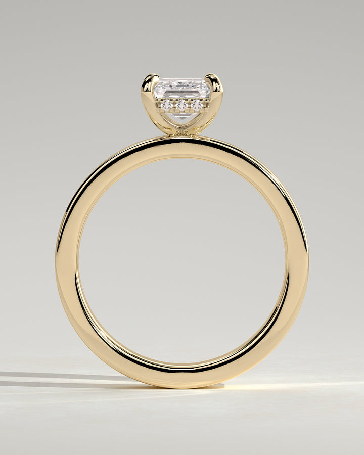 hidden halo cigar band ring