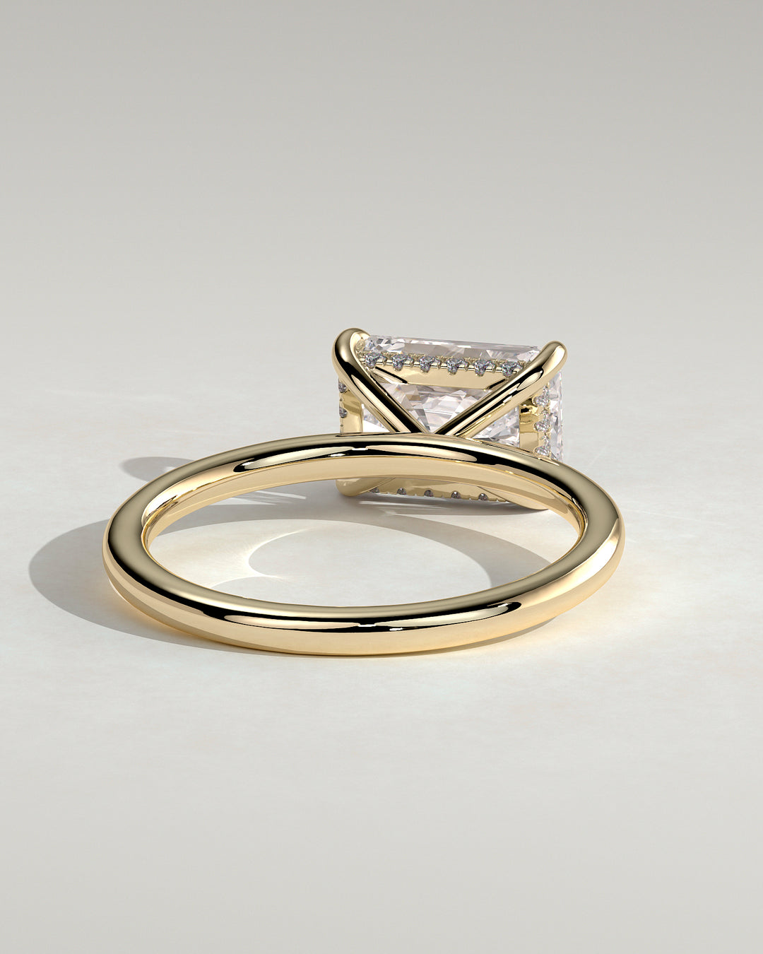 modern radiant engagement ring east west