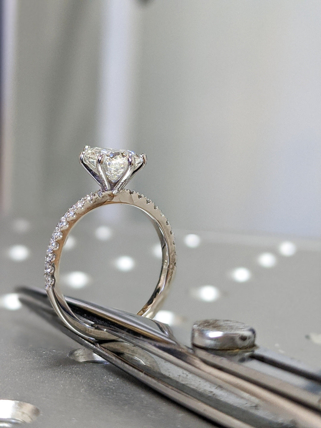 2.0CT Pear Cut Pave Lab Grown Diamond Engagement Ring Pretty Engagement Rings