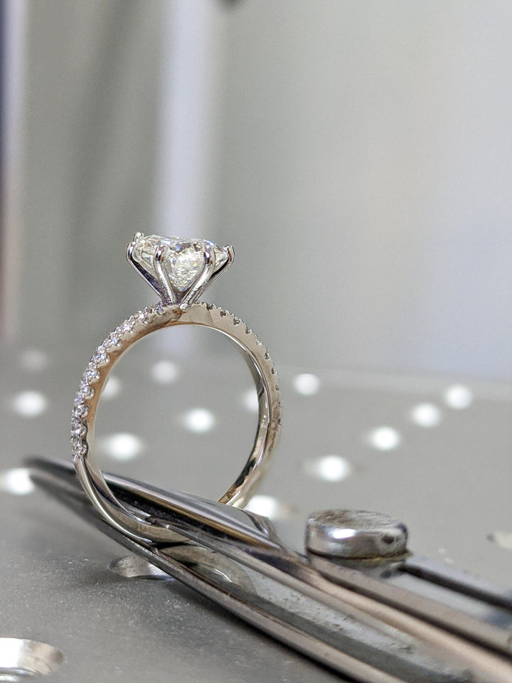 2.0CT Pear Cut Pave Lab Grown Diamond Engagement Ring Pretty Engagement Rings