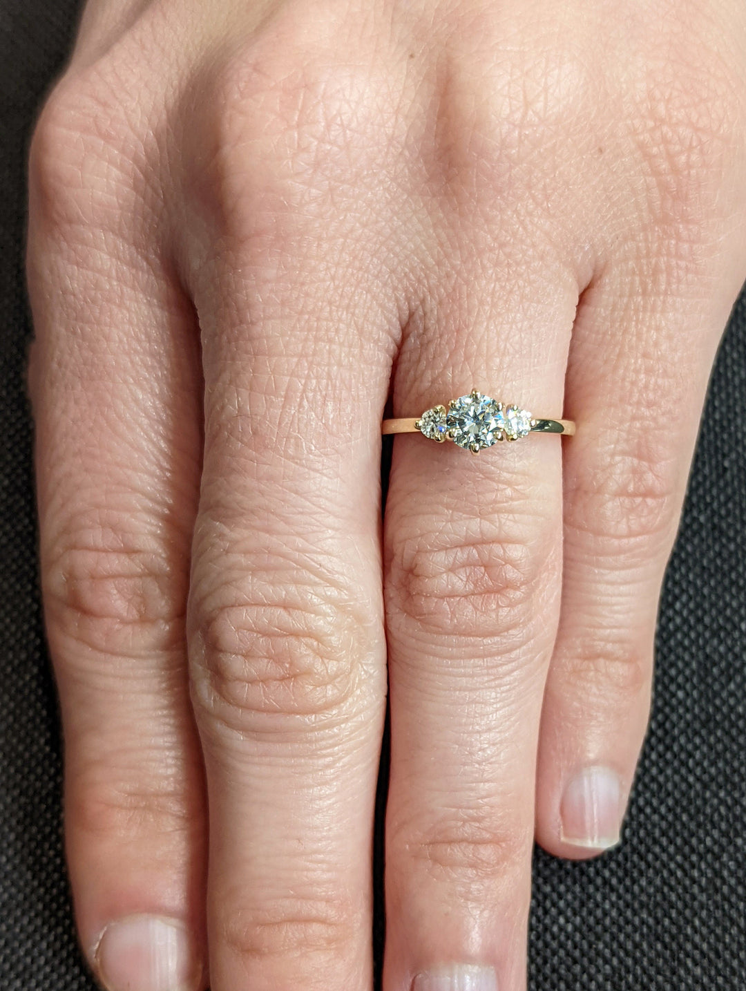 0.5CT Round Cut 3 Stone Lab Grown Diamond Engagement Ring For Women