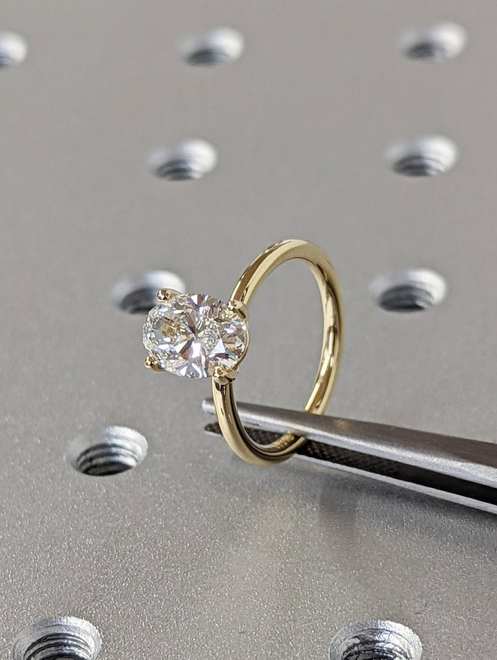 1.50CT Oval Cut Solitaire Lab Grown Diamond Engagement Ring Anniversary Gift
