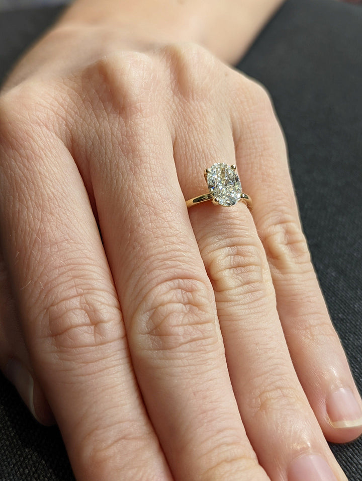 1.50CT Oval Cut Solitaire Lab Grown Diamond Engagement Ring Anniversary Gift