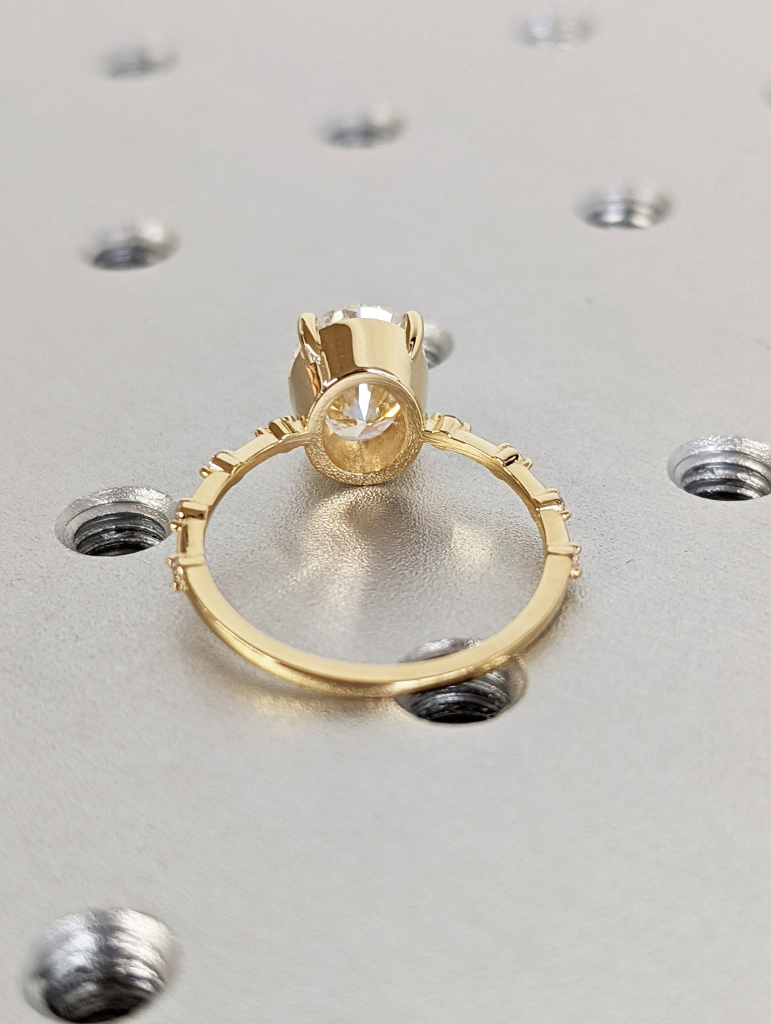2.50CT Oval Lab Grown Petite Pave Diamond Engagement Ring For Her