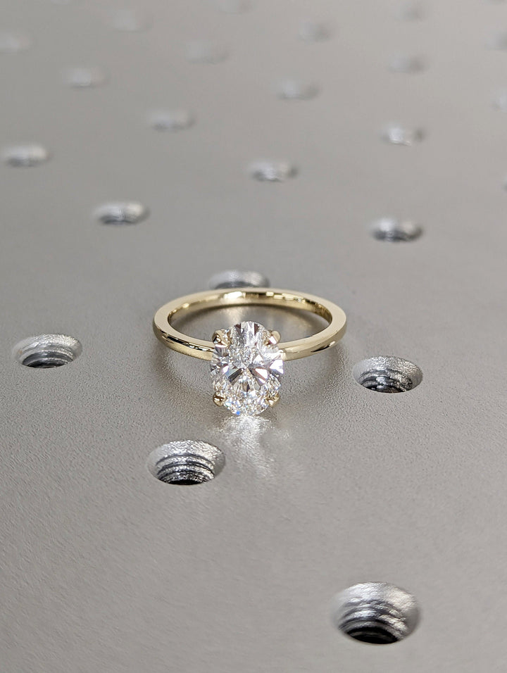 2.0CT Oval Cut Solitaire Lab Grown Diamond Engagement Ring For Her