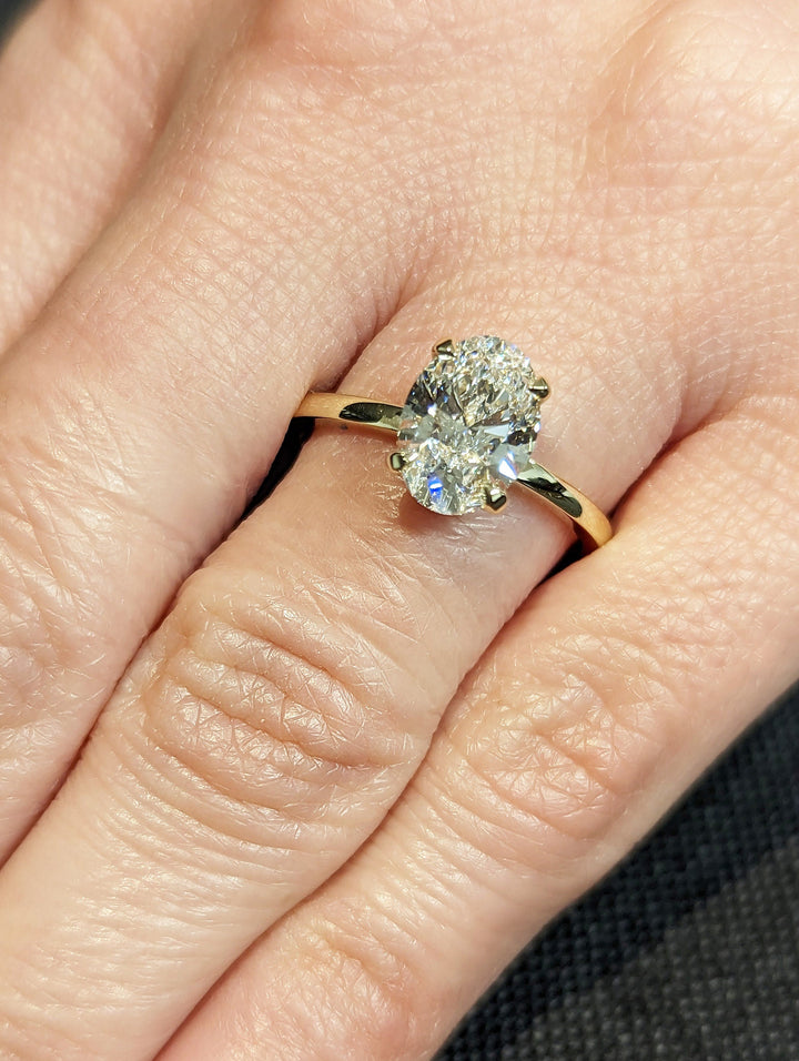 2.0CT Oval Cut Solitaire Lab Grown Diamond Engagement Ring For Her