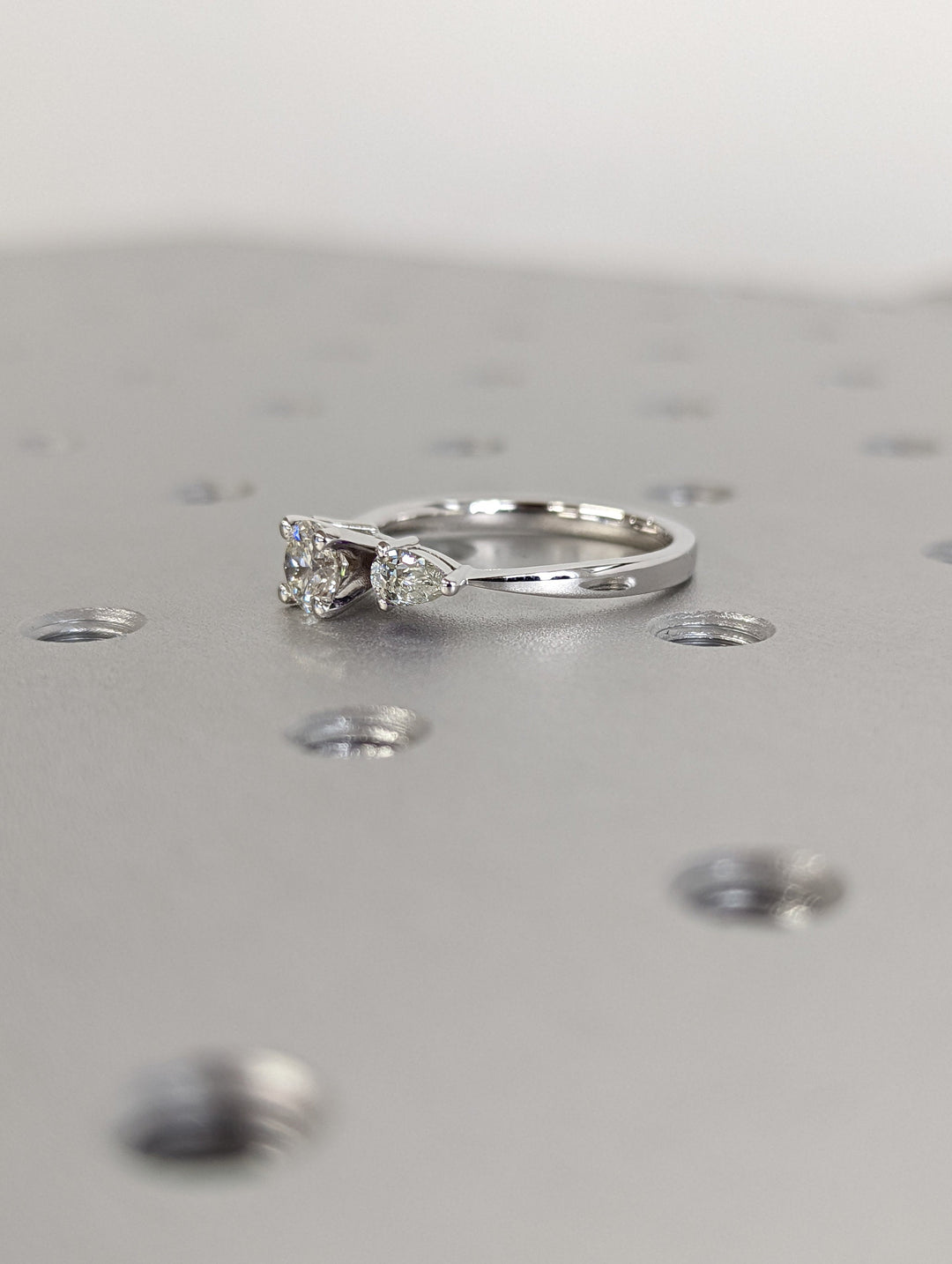 0.50CT Round Cut 3 Stone Lab Grown Diamond Engagement Ring For Women