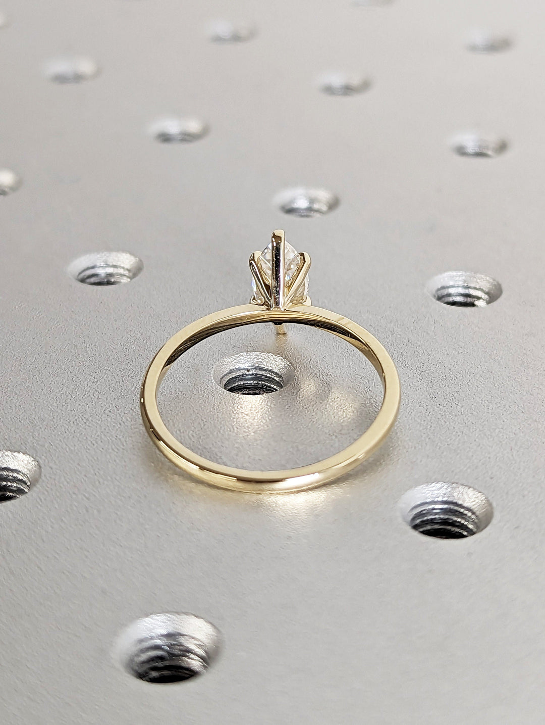 1.0CT Marquise Cut Solitaire Lab Grown Diamond Engagement Ring Minimalist Ring