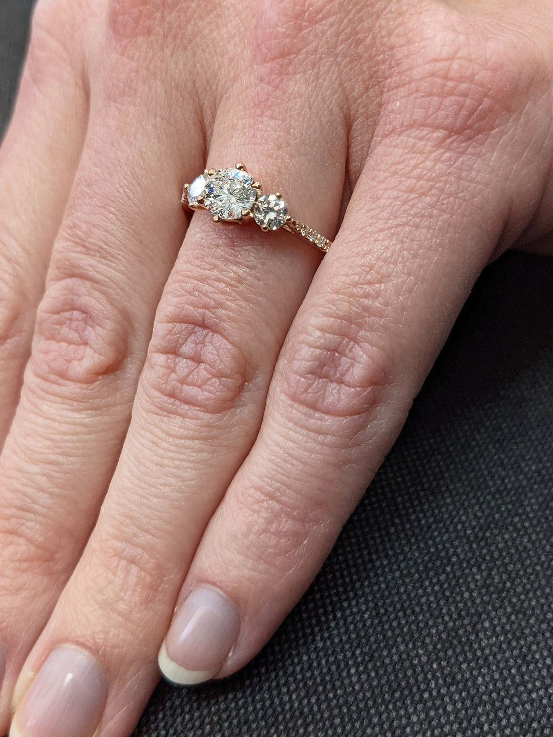 1.0CT Round Cut 3 Stone CVD Diamond Engagement Ring Minimalist Engagement Ring