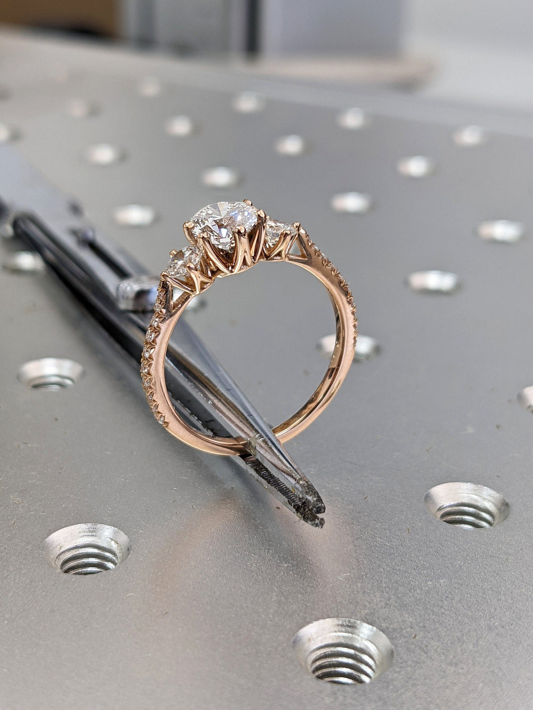 1.0CT Round Cut 3 Stone CVD Diamond Engagement Ring Minimalist Engagement Ring