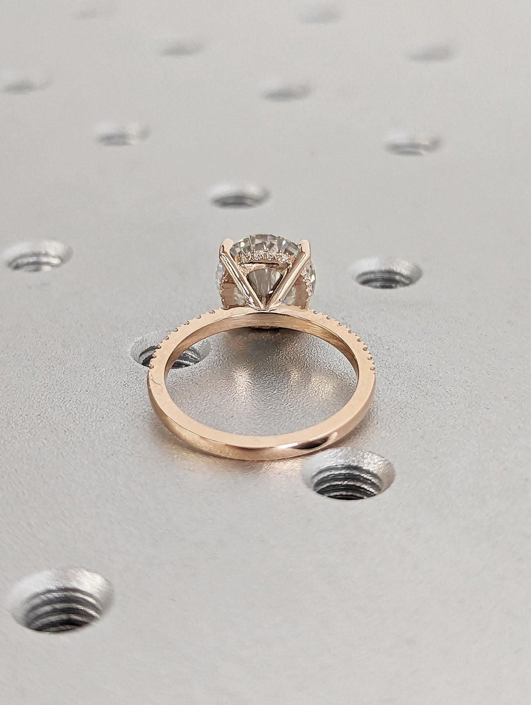 3.0CT Round Cut Hidden Halo Lab Grown Diamond Pave Engagement Ring For Women