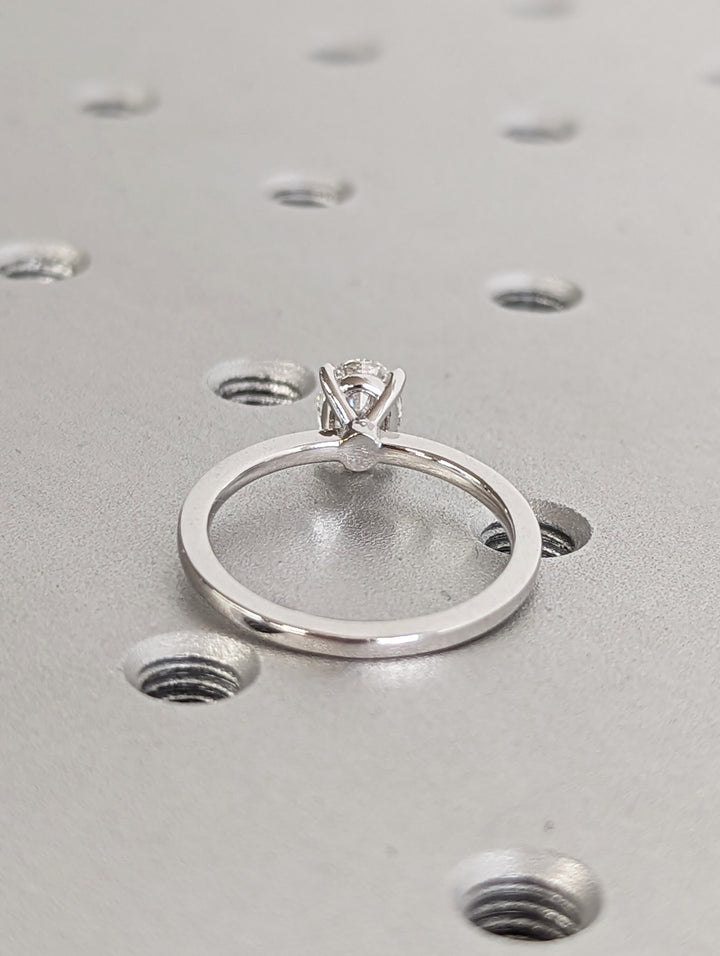 1.0CT Oval Cut Solitaire Lab Grown Diamond Engagement Ring Minimalist Wedding Ring