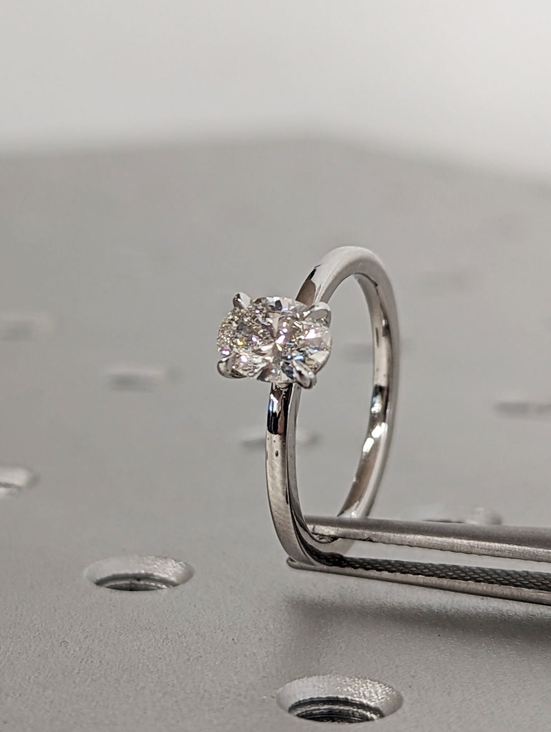 1.0CT Oval Cut Solitaire Lab Grown Diamond Engagement Ring Minimalist Wedding Ring