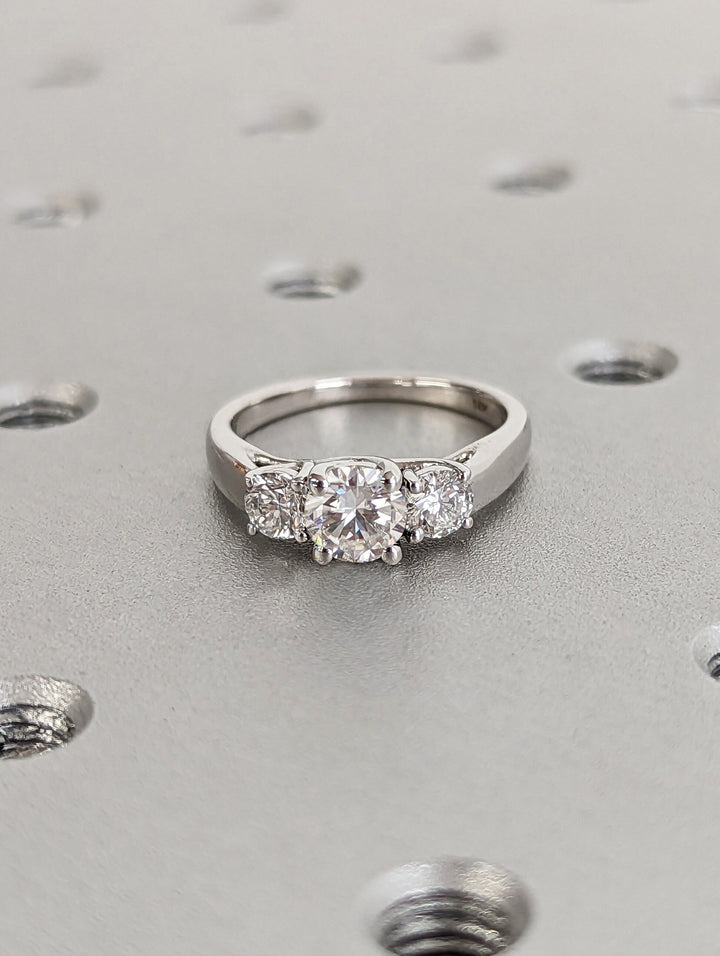 0.50CT Round Cut Three Stone Lab Grown Diamond Engagement Ring Minimalist Engagement Ring For Her
