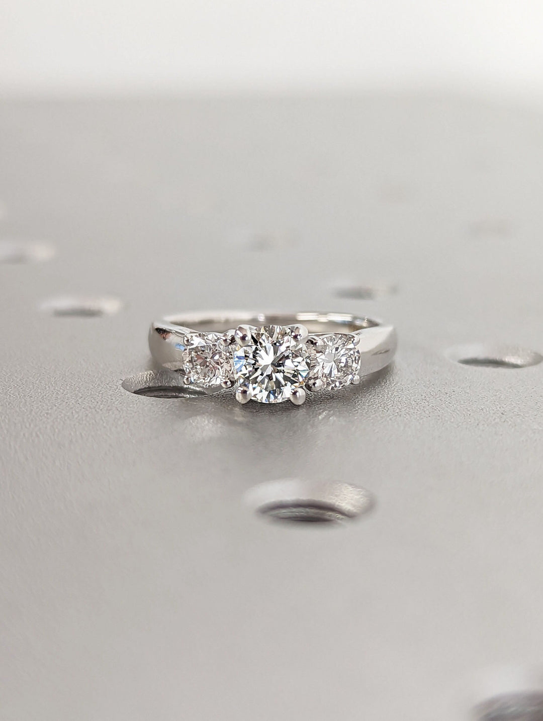 0.50CT Round Cut Three Stone Lab Grown Diamond Engagement Ring Minimalist Engagement Ring For Her