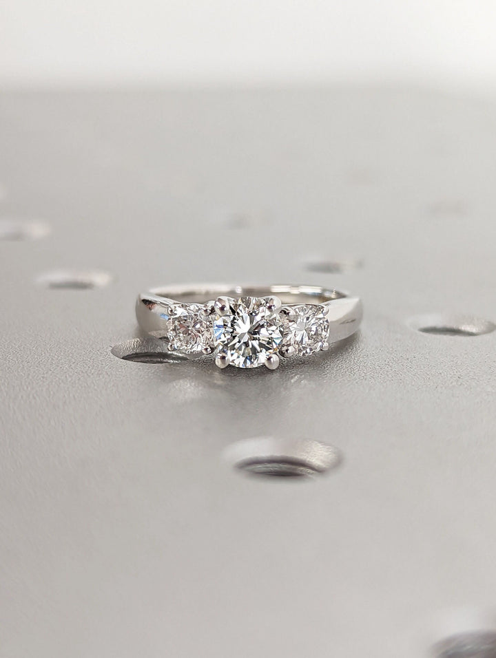 0.50CT Round Cut Three Stone Lab Grown Diamond Engagement Ring Minimalist Engagement Ring For Her