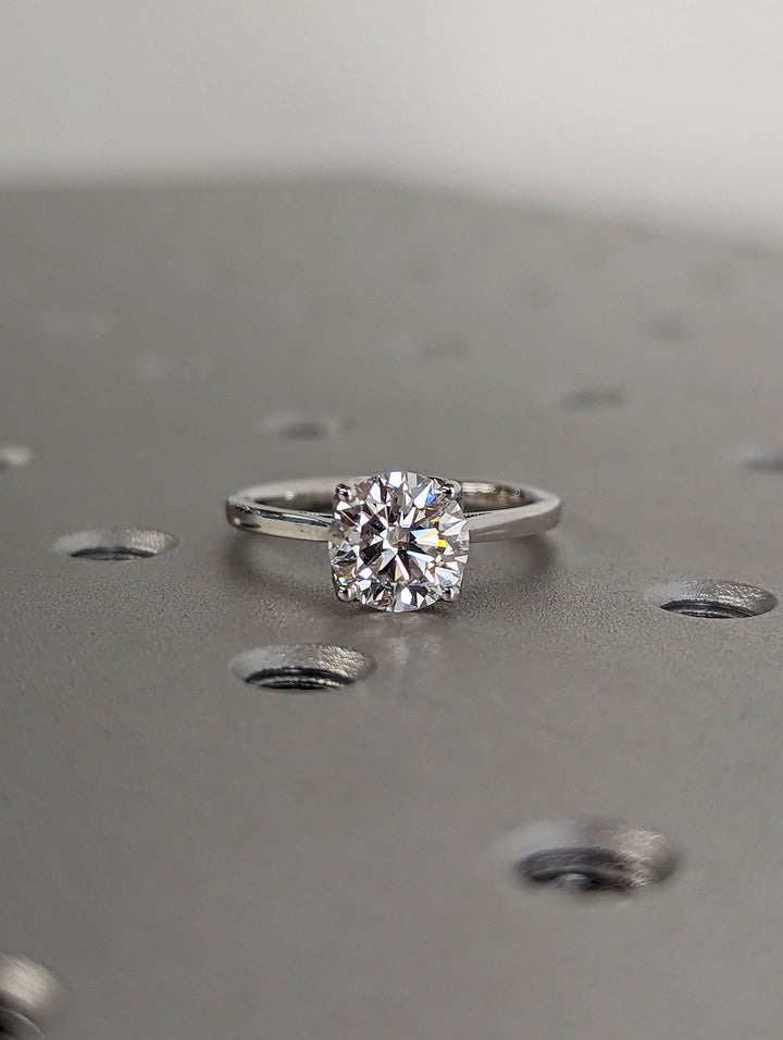 1.50CT Round Cut Solitaire Lab Grown Diamond Engagement Ring For Her Minimalist Wedding Ring
