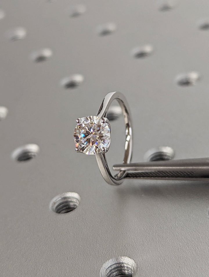 1.50CT Round Cut Solitaire Lab Grown Diamond Engagement Ring For Her Minimalist Wedding Ring