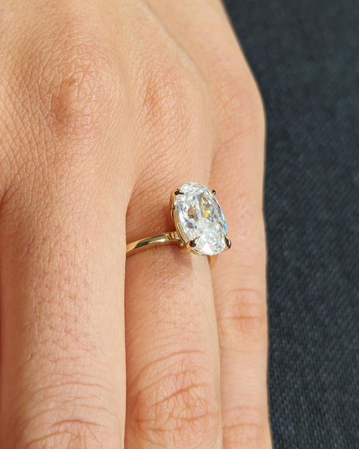 3.0CT Oval Cut Solitaire Lab Grown Diamond Engagement Ring Nature Inspired Engagement Rings