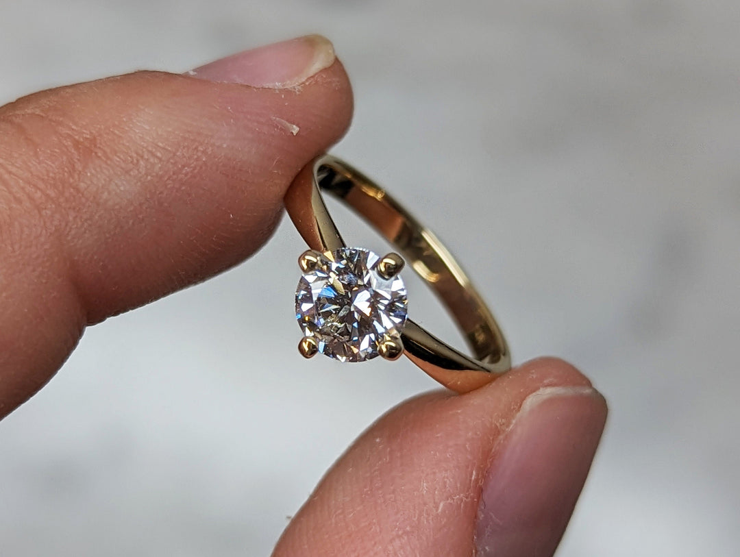 1.0CT Round Cut Solitaire Lab Grown Diamond Engagement Ring For Women