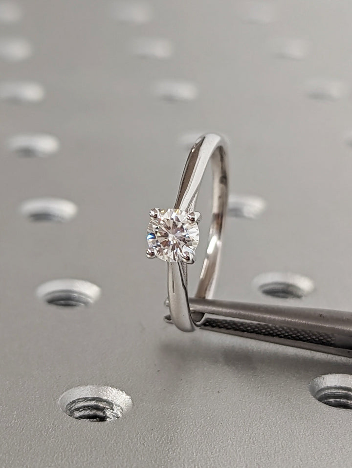 0.50CT Round Cut Solitaire Lab Grown Diamond Engagement Ring For Women