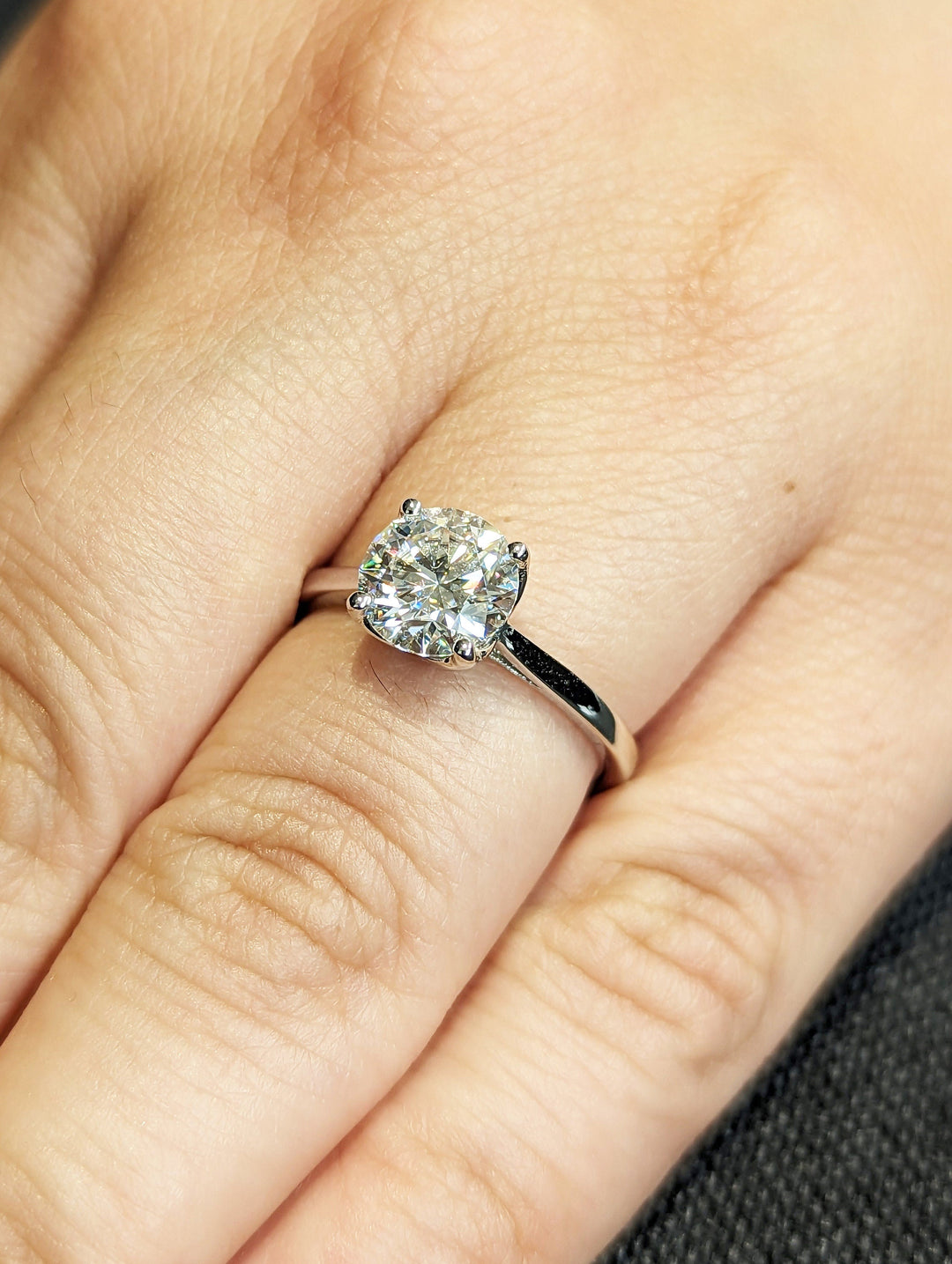 1.50CT Round Cut Solitaire Lab Grown Diamond Engagement Ring For Her Minimalist Wedding Ring