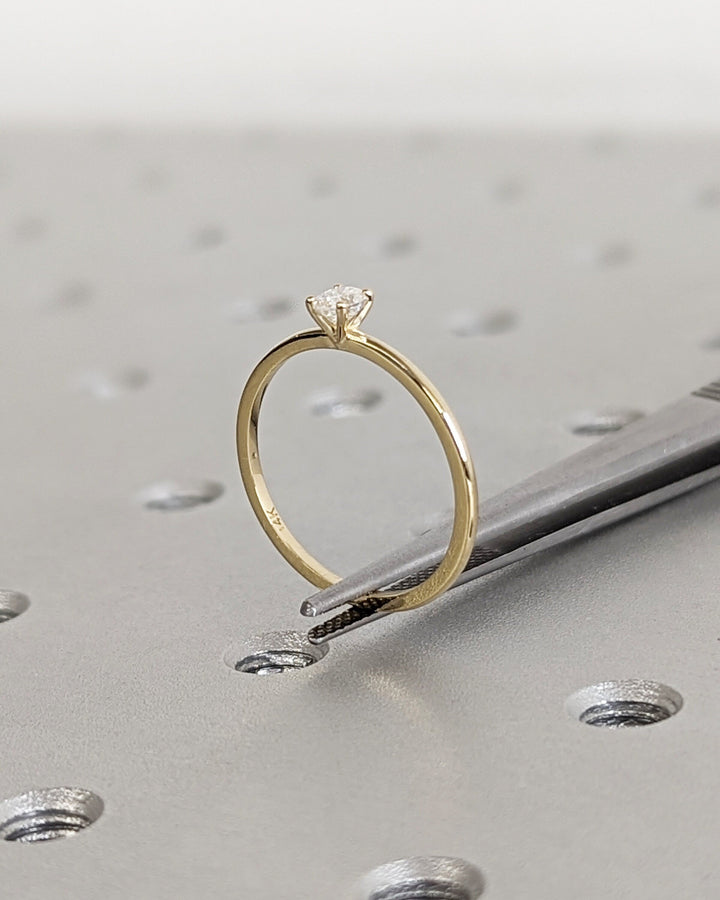 0.25CT Oval Cut Solitaire Lab Grown Diamond Engagement Ring For Women